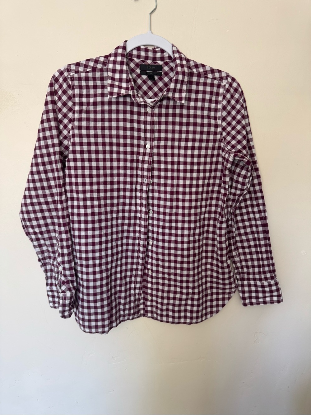 J. Crew Boy’s Checked Button-Down Shirt - Burgundy & White